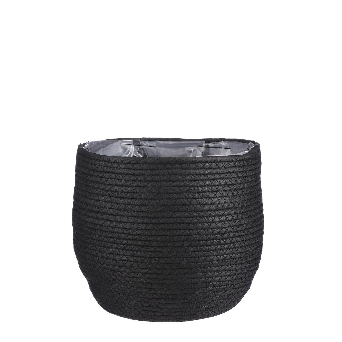 Jorck Korb für Pflanzen – H24 x Ø26 cm – Papier – Schwarz