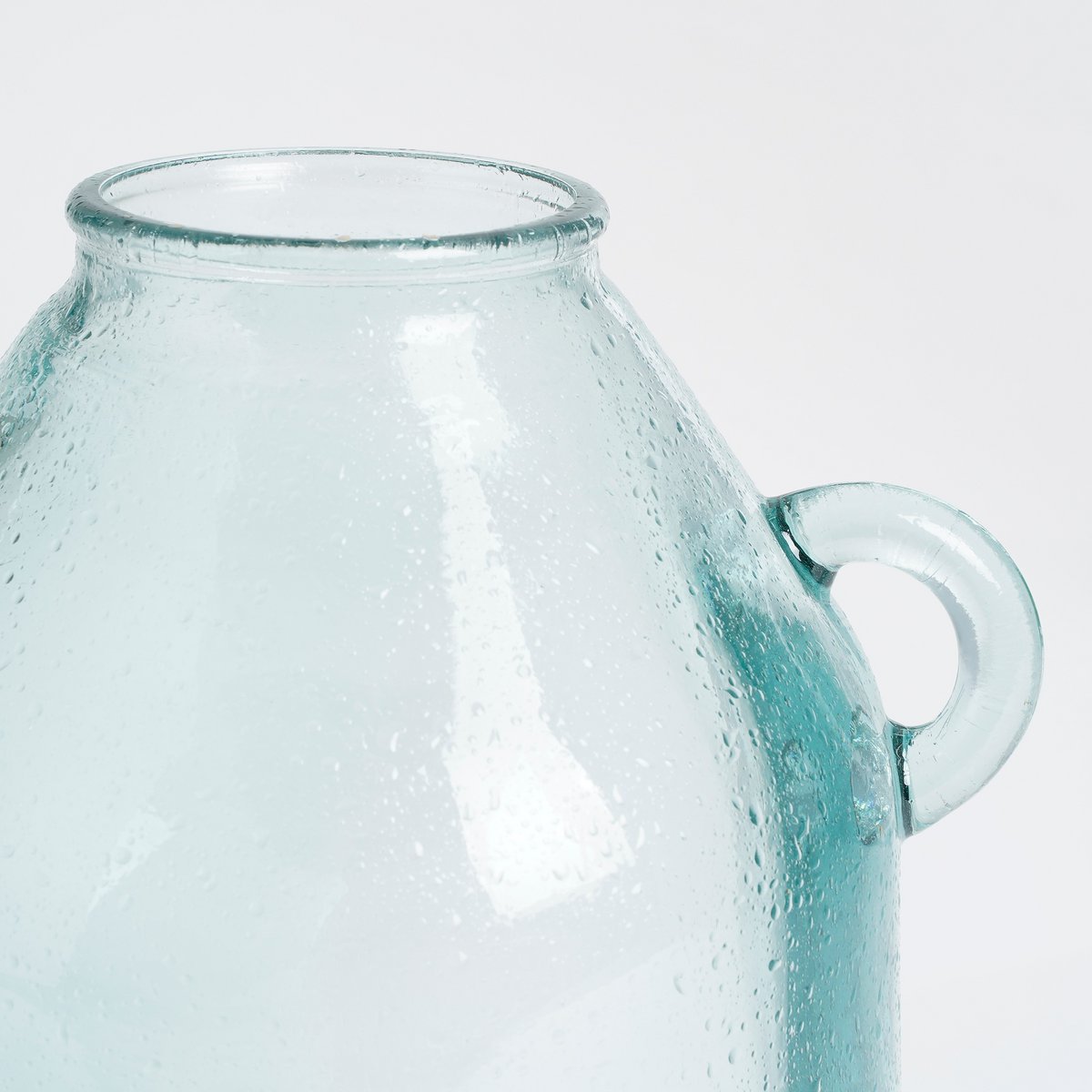 Sitia Flaschenvase - H25,5 x Ø21 cm - Recyceltes Glas - Hellblau