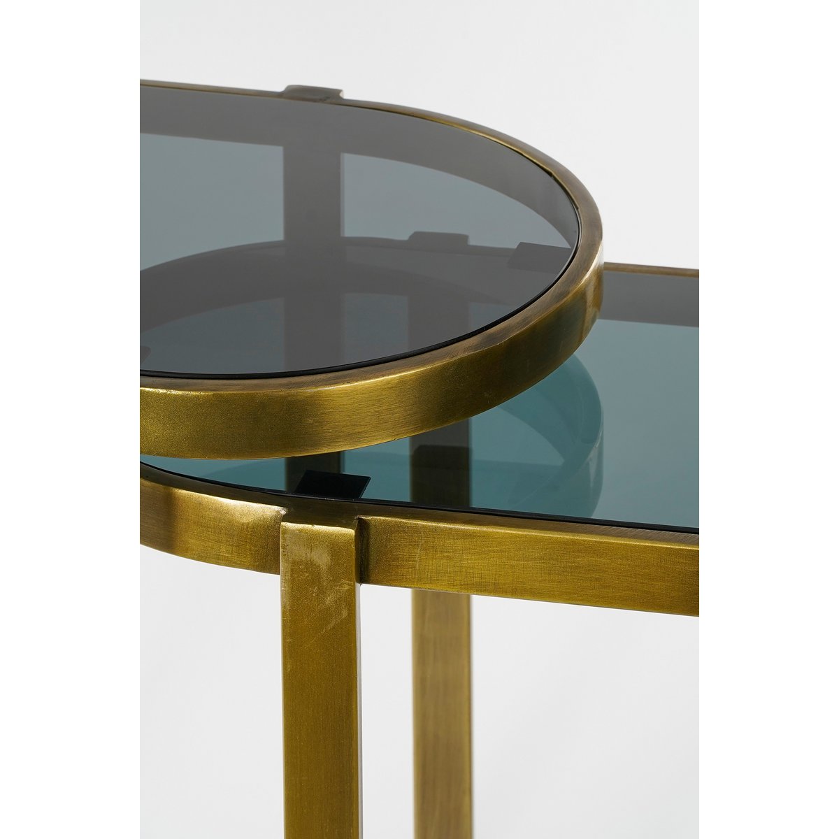Kevin Beistelltisch – 2er-Set – L54 x B34 x H56 cm – Metall – Gold