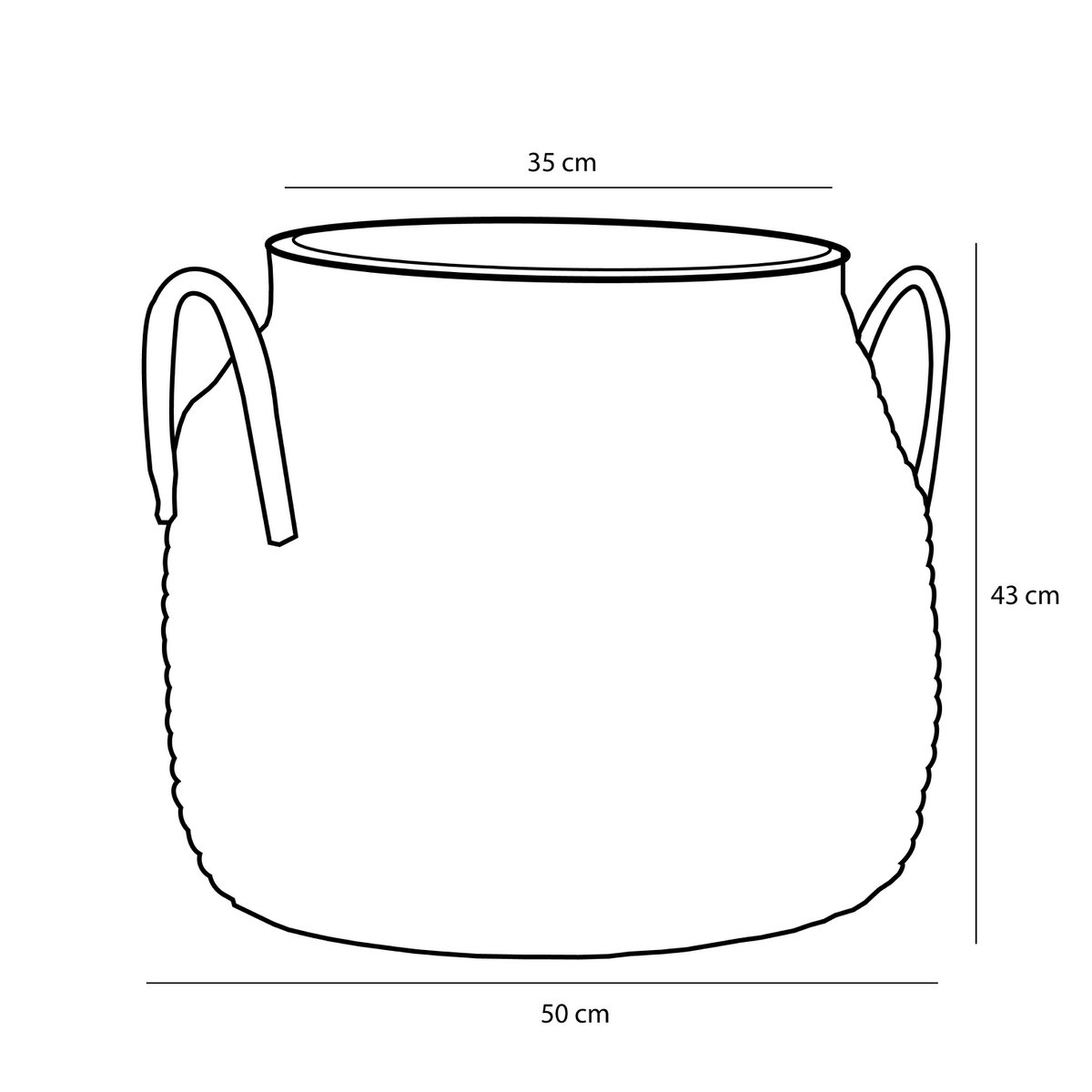 Milou Aufbewahrungskorb – 2er-Set – H43 x Ø50 cm – Seegras – Gelb