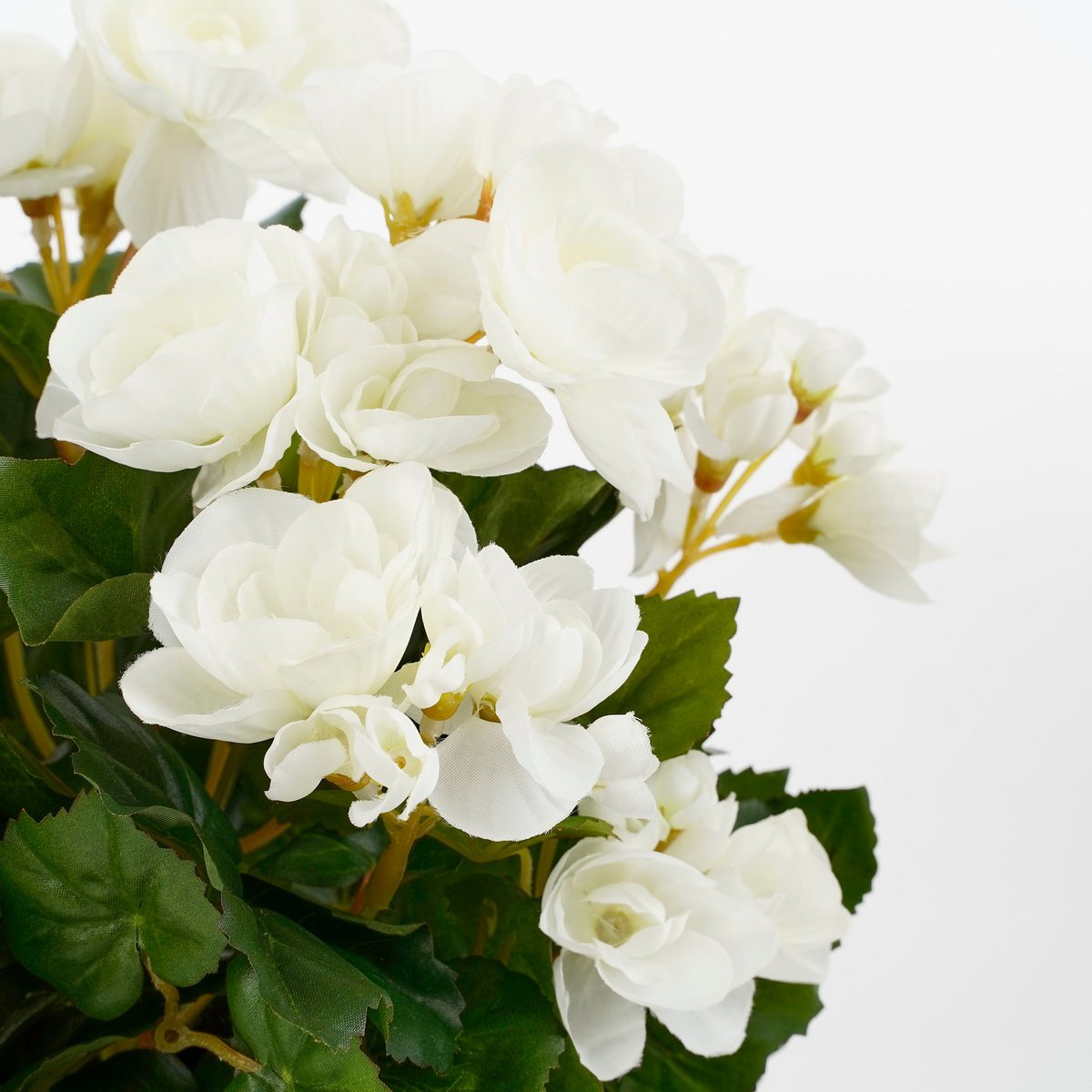Künstliche Begonienpflanze im Blumentopf Stan – H30 x Ø25 cm – Weiß