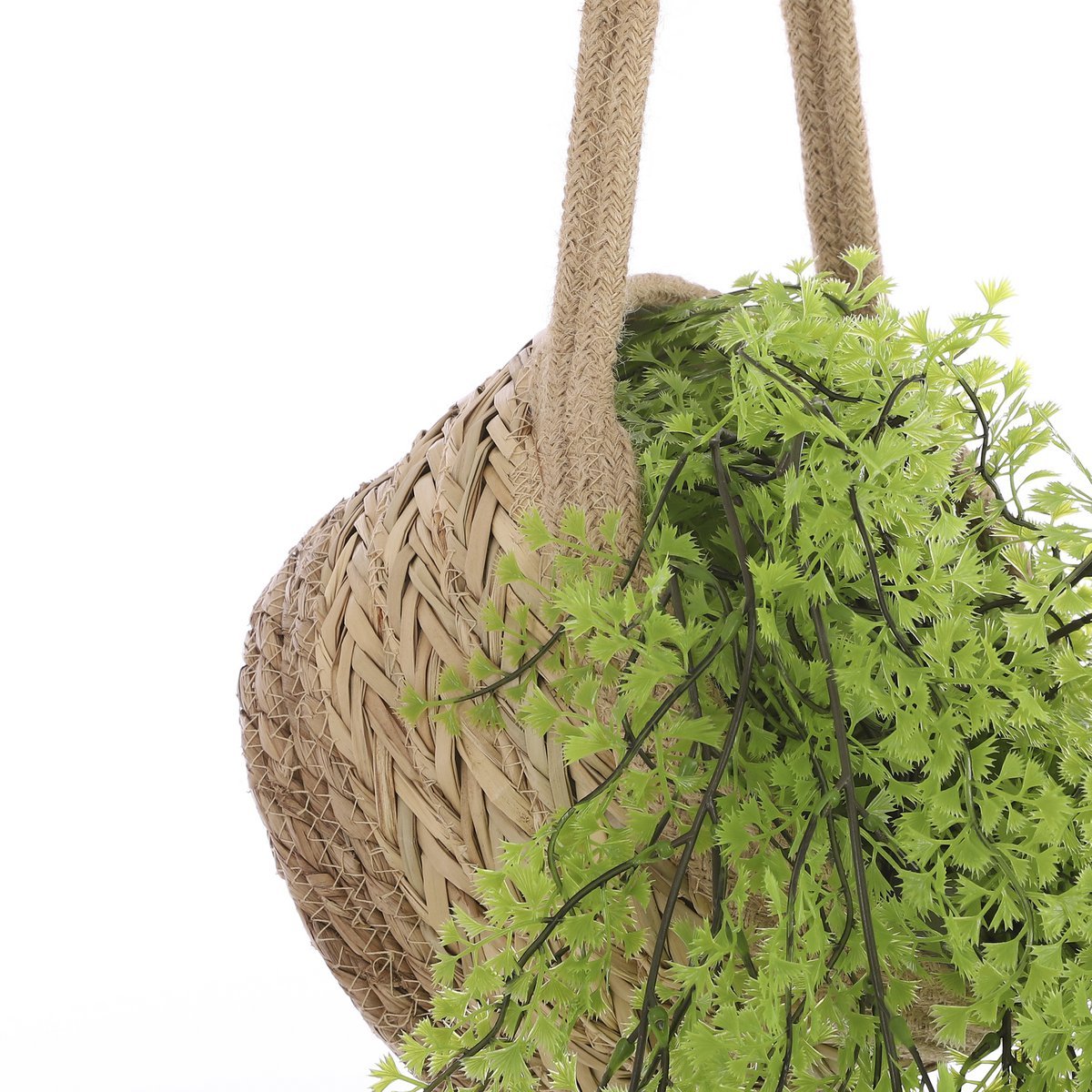 Anne Hängekorb für Pflanzen – 2er-Set – H20 x Ø25 cm – Seegras – Hellbraun
