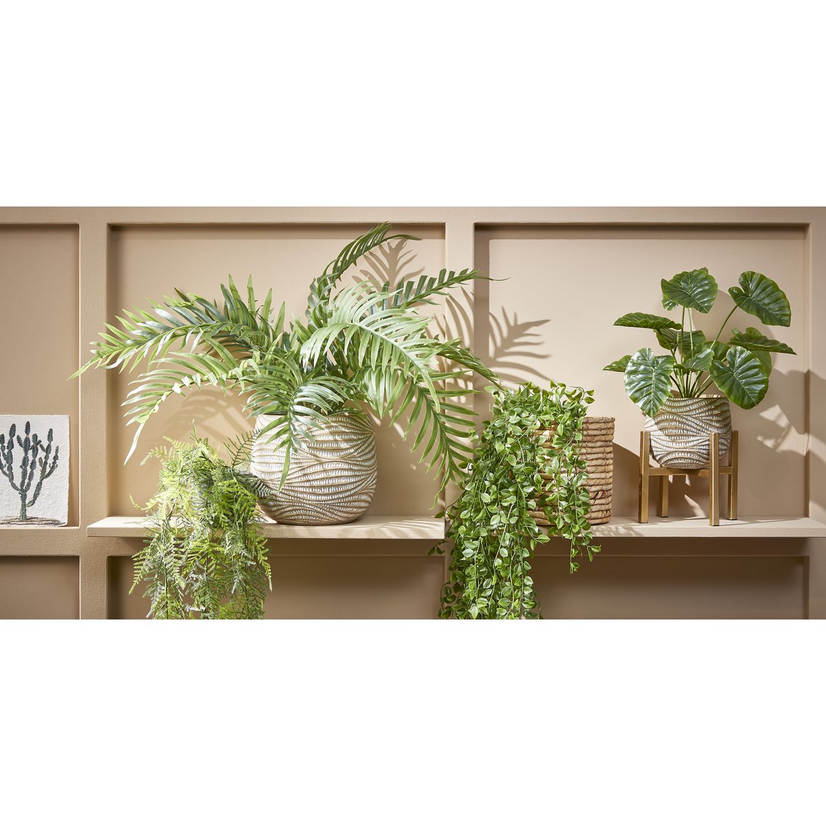 Künstliche Hängepflanze Ficus – H81 cm – Grün
