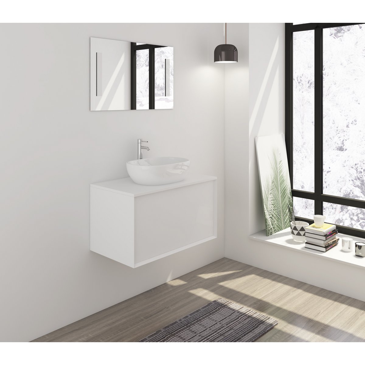 Bathroom set 80 cm, 2 pieces.