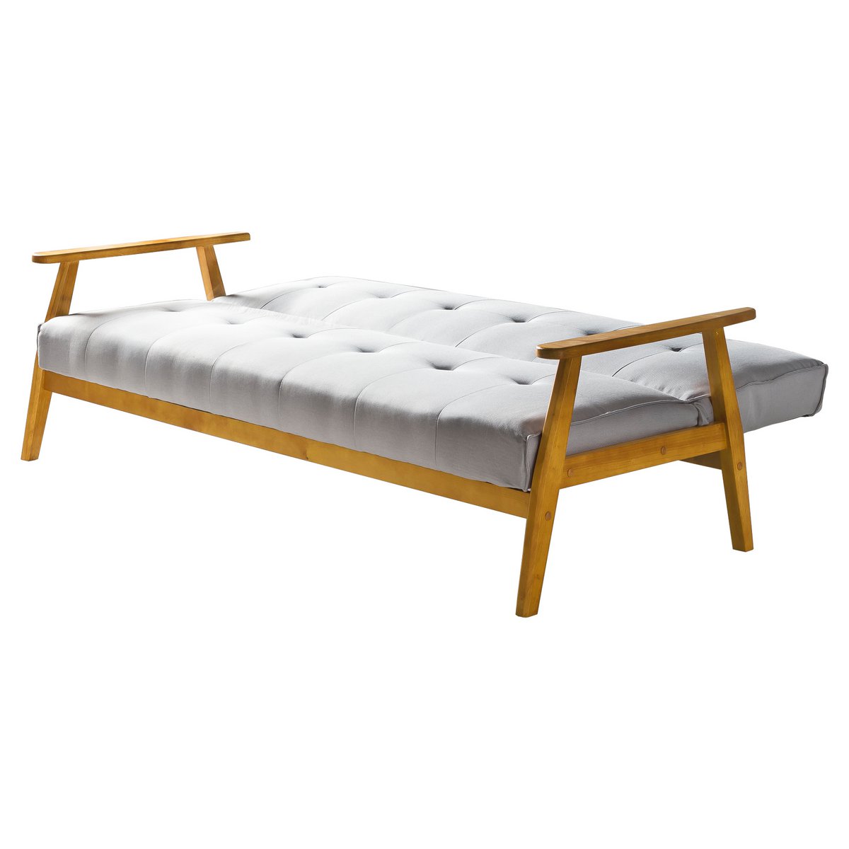 Sofa bed 190x85x81 cm light gray woven fabric