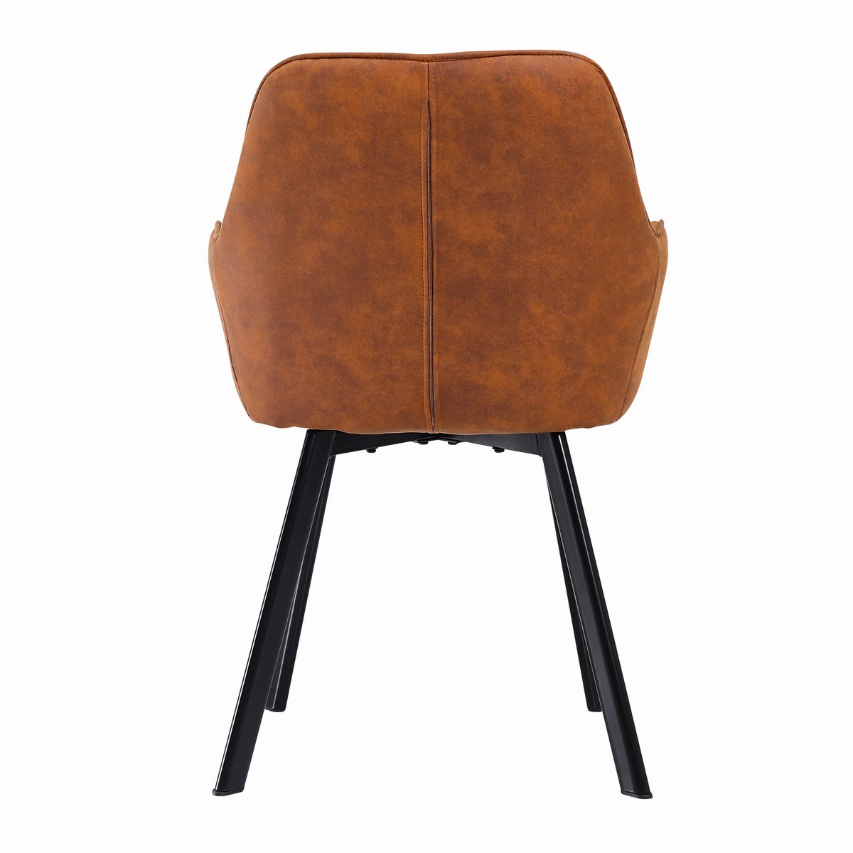 Armchair set of 2 brown microfiber