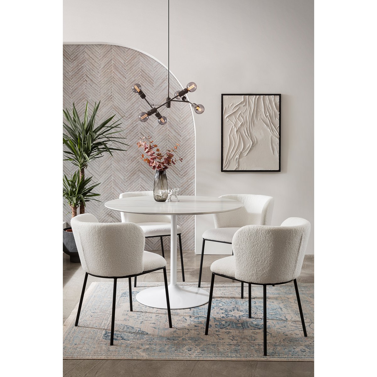 Chair set of 2 white