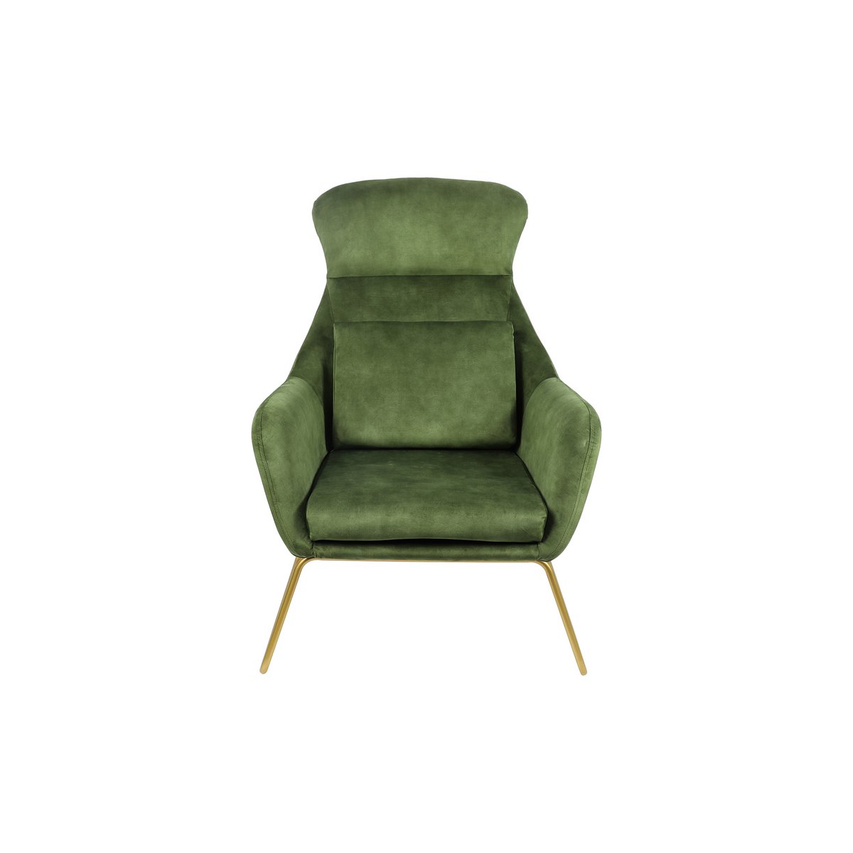 Velvet velor relax armchair green