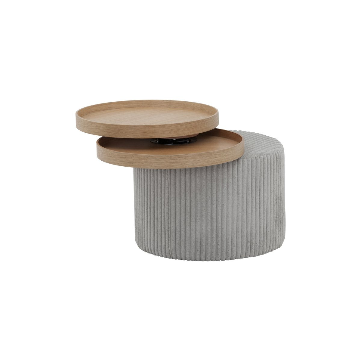 Side table light gray textured fabric