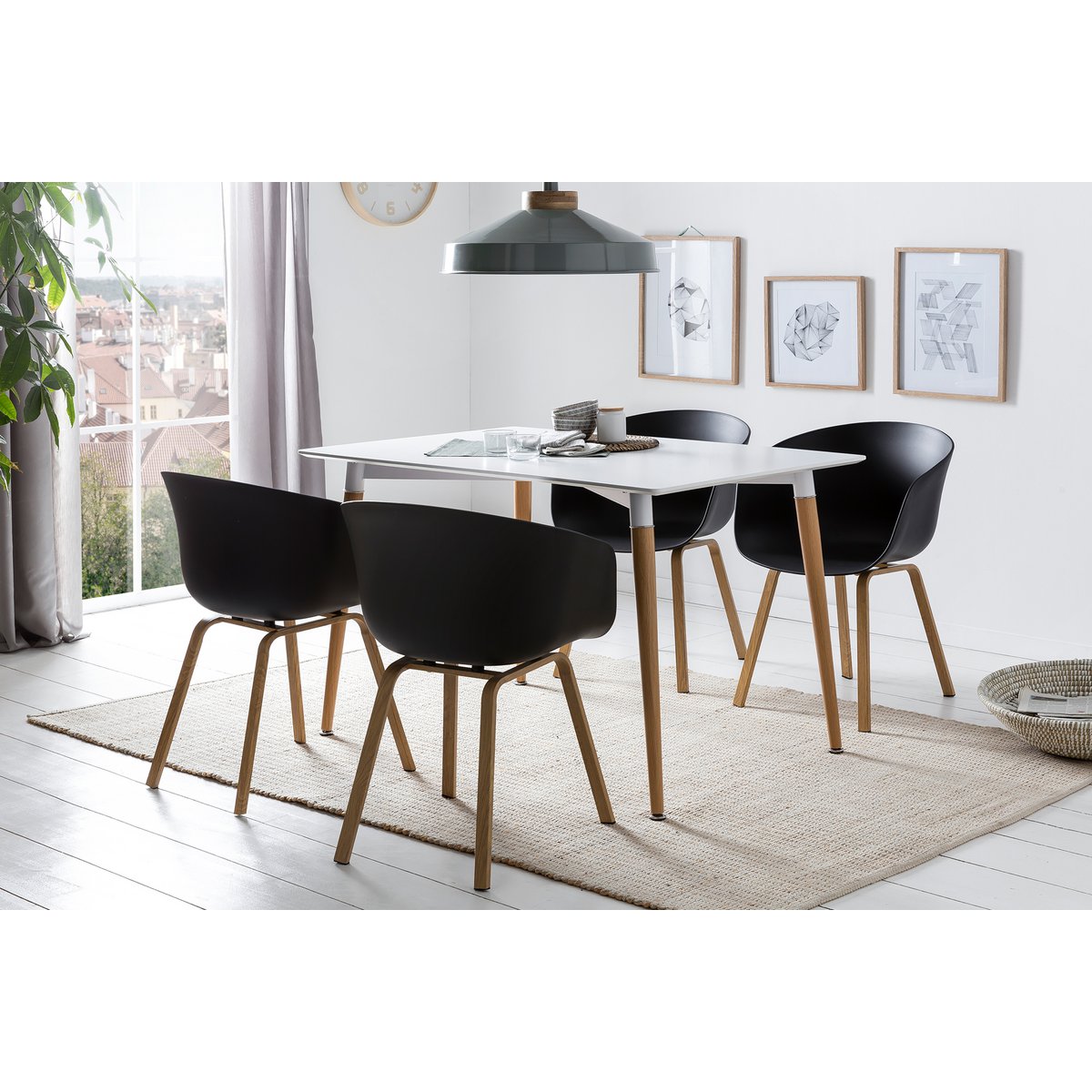 Dining room chair set of 2 black