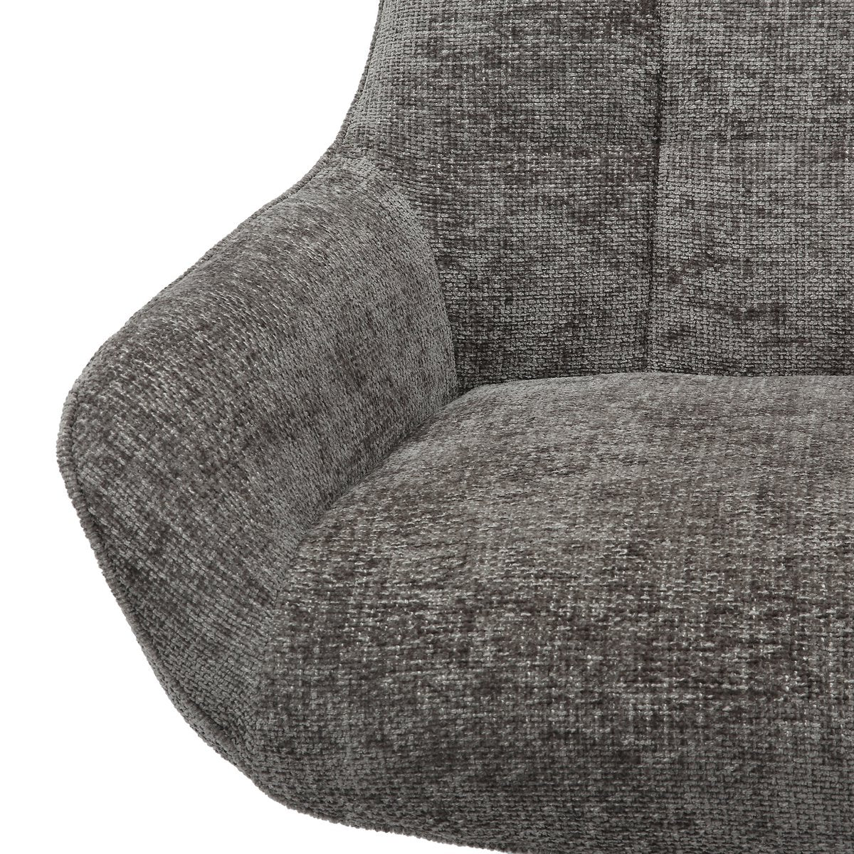 Armchair chenille fabric dark gray