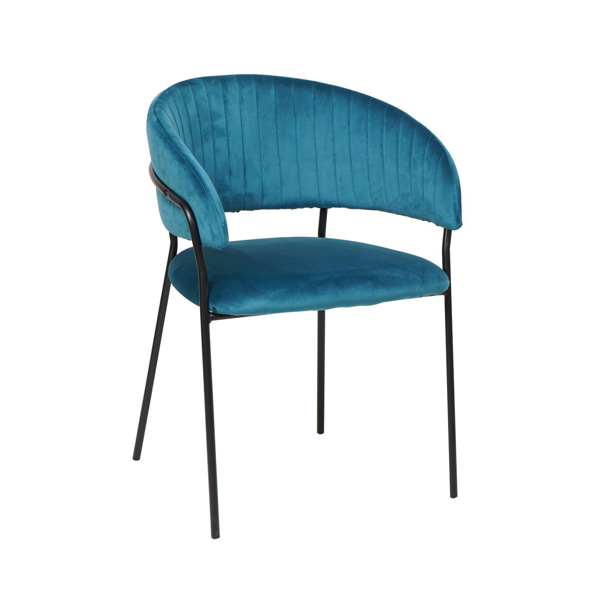 Velvet chair with turquoise back quilting