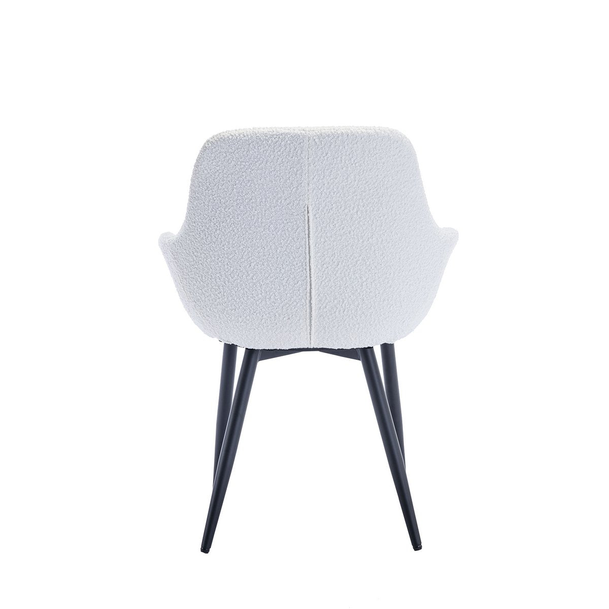 Armchair Bouclé fabric white set of 2
