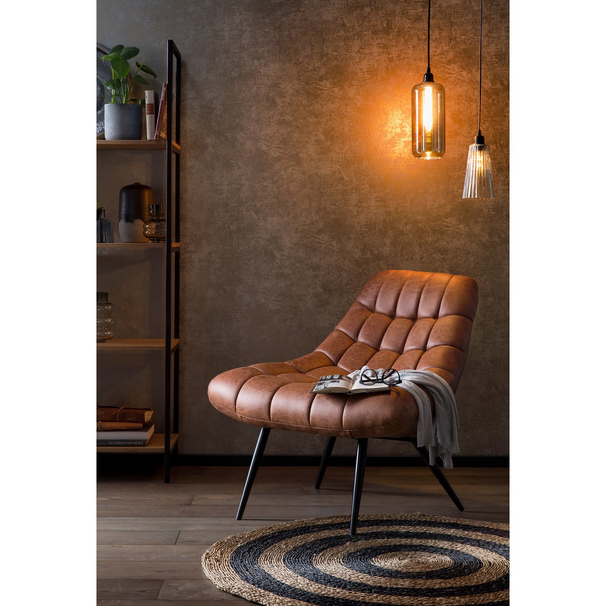 Armchair XXL imitation leather light brown