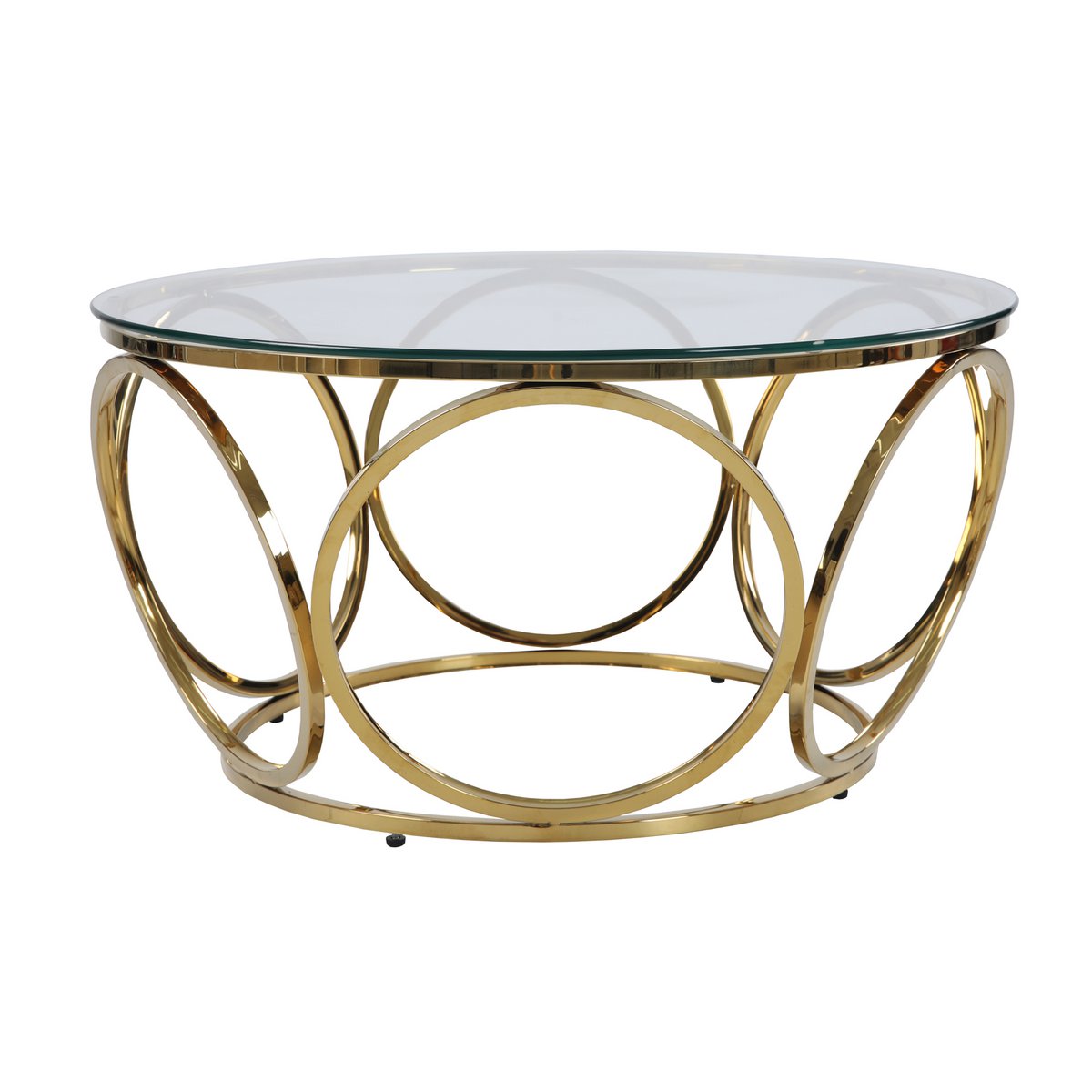Coffee table Ø 80 cm gold/clear glass