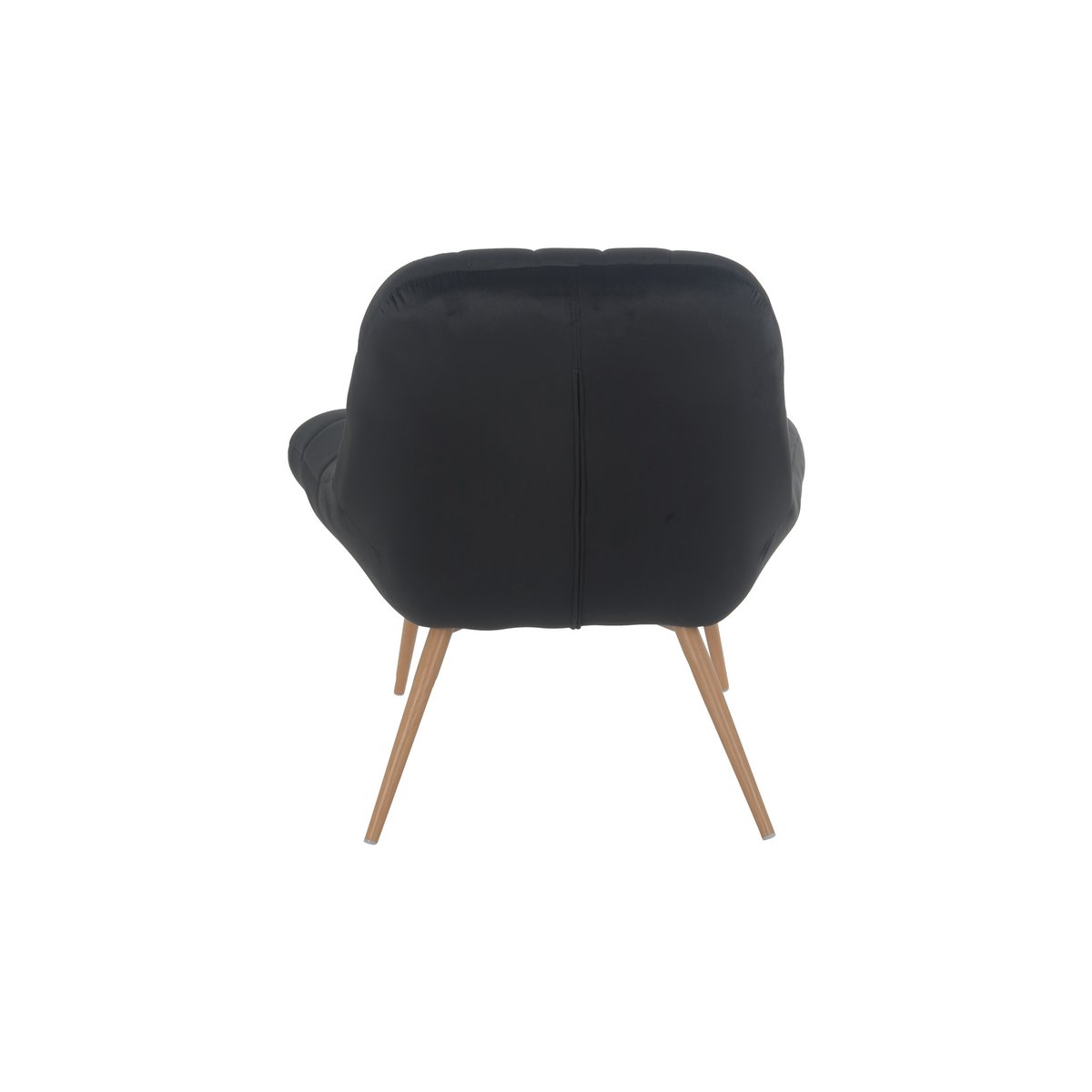 Armchair XXL velvet black metal wood look