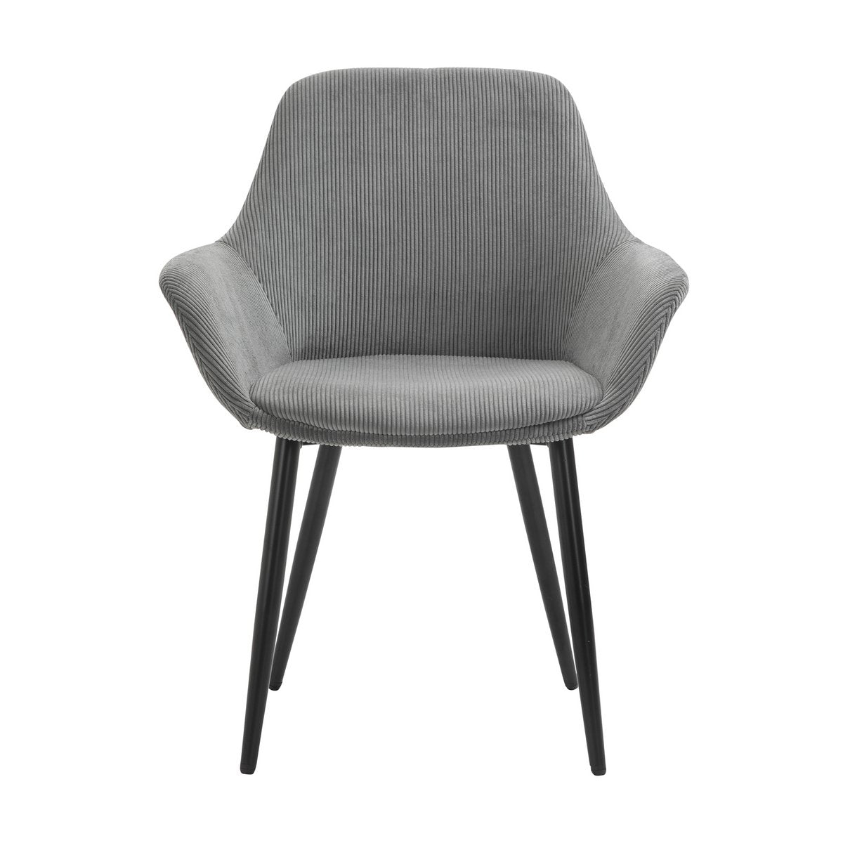 Set of 2 corduroy armchairs grey