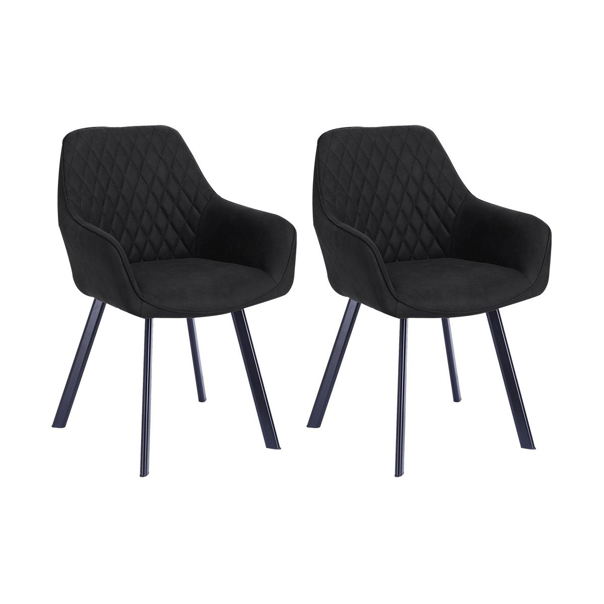 Set of 2 armchairs, anthracite microfibre