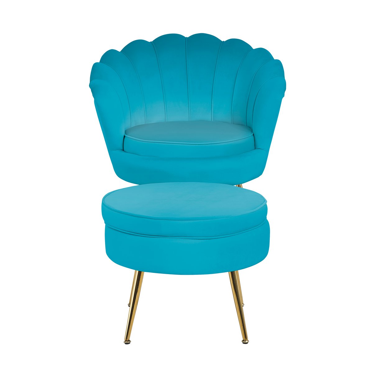 Velvet shell armchair blue