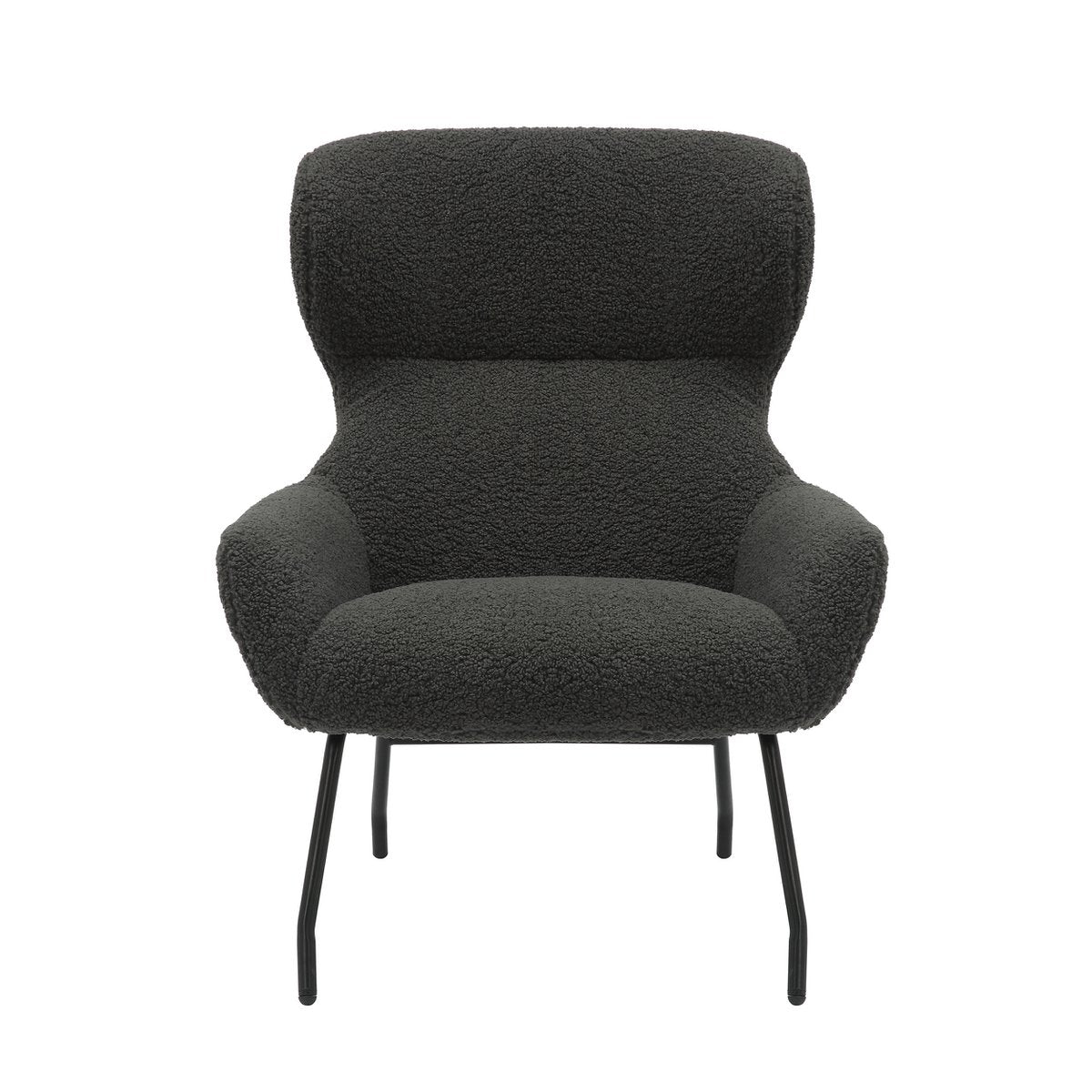 Sessel und Hocker Set Teddyfell Anthrazit