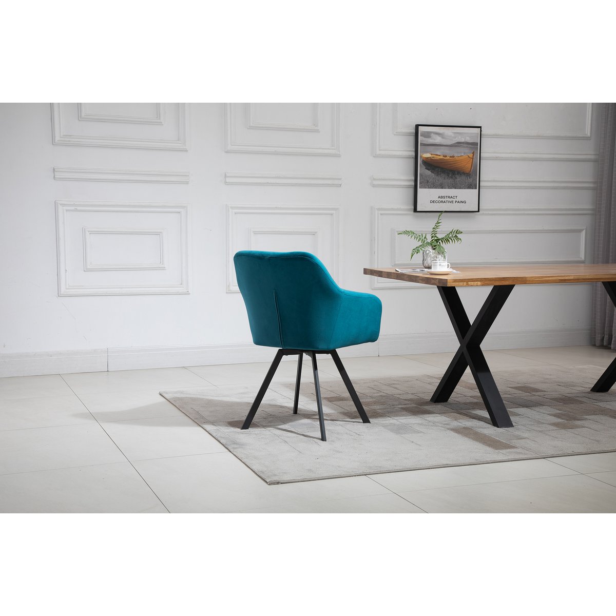 Armchair with 360° swivel function Turquoise