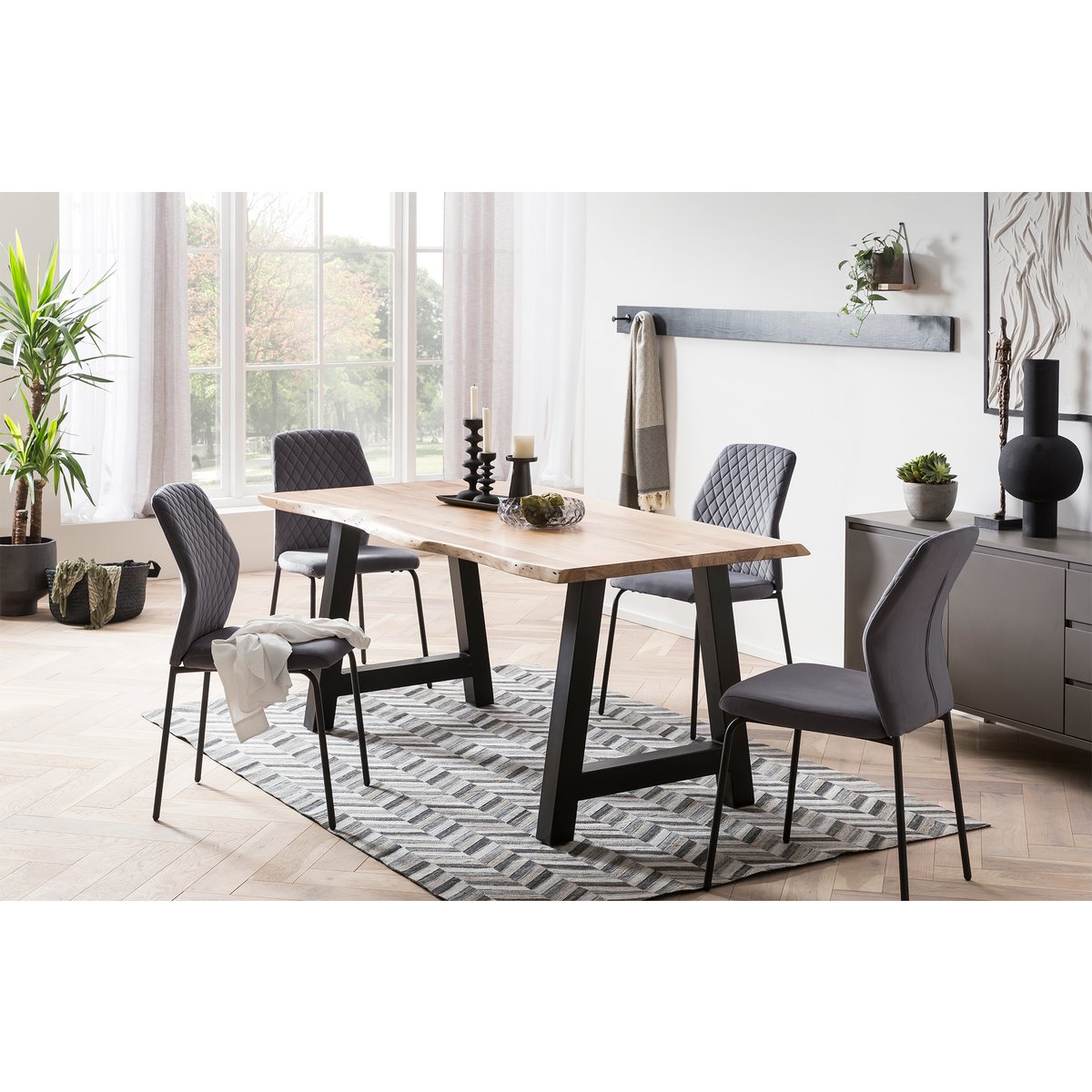 Chair set of 2 gray