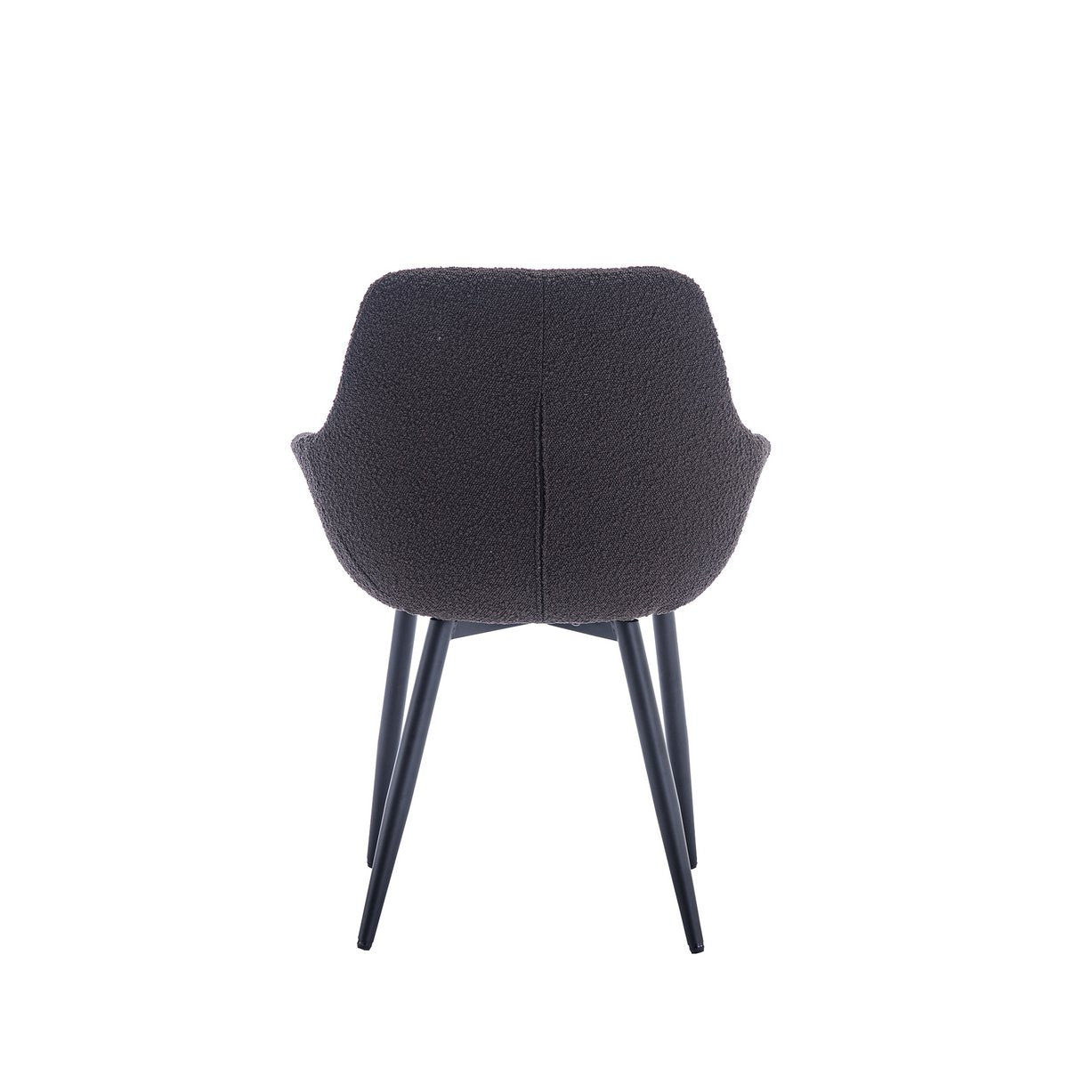 Armchair Bouclé fabric anthracite set of 2