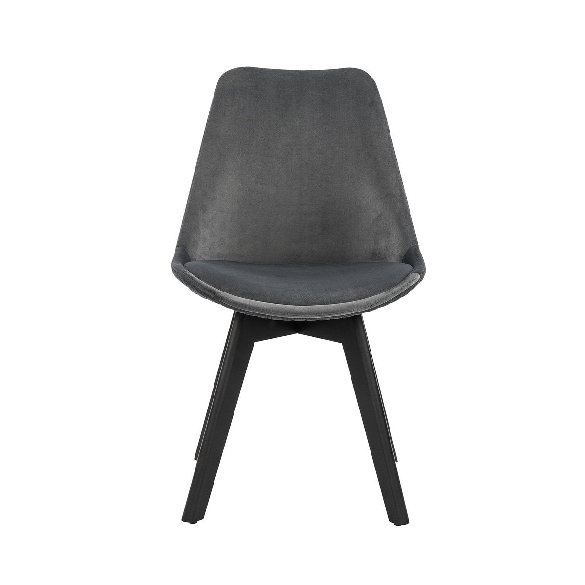 Dining room chair set of 2 gray velvet
