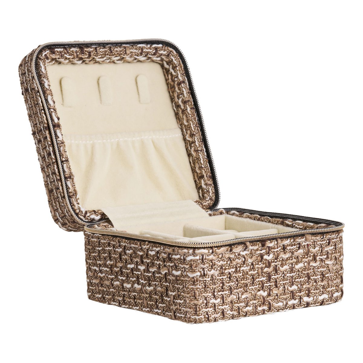 Marrakesch-Schmuckkästchen – Braunmischung, 100 % Polyester, 11 x 11 x 6,5 cm