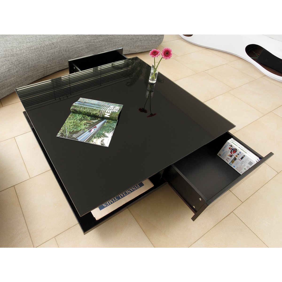 Coffee table 100x100x36 cm black