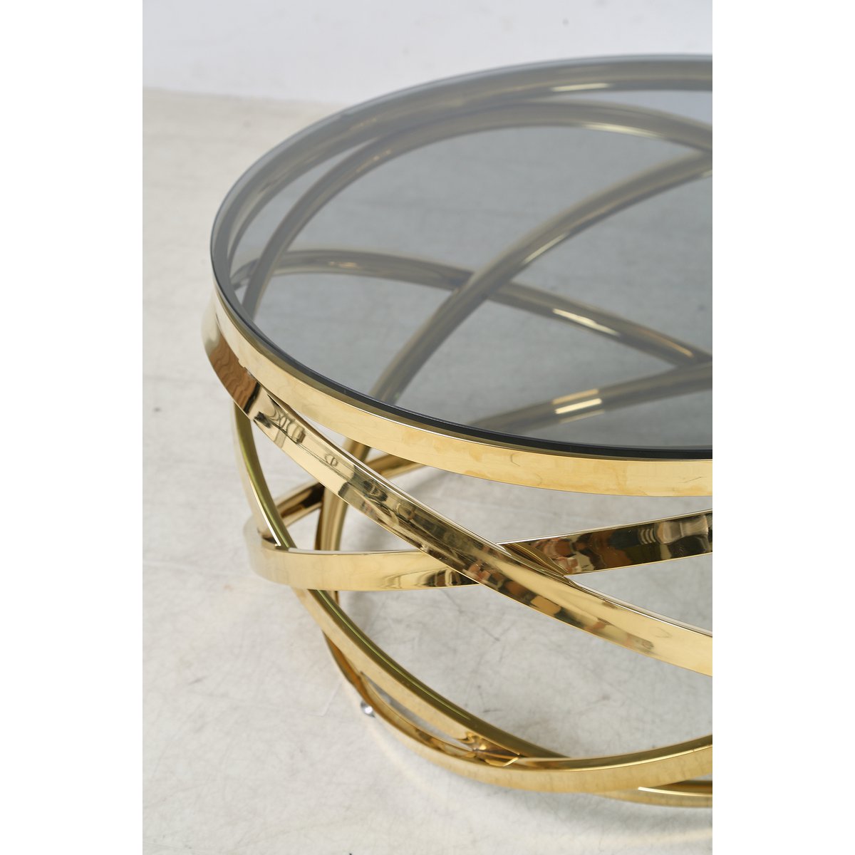 Couchtisch Gold/Grau Ø 80 cm