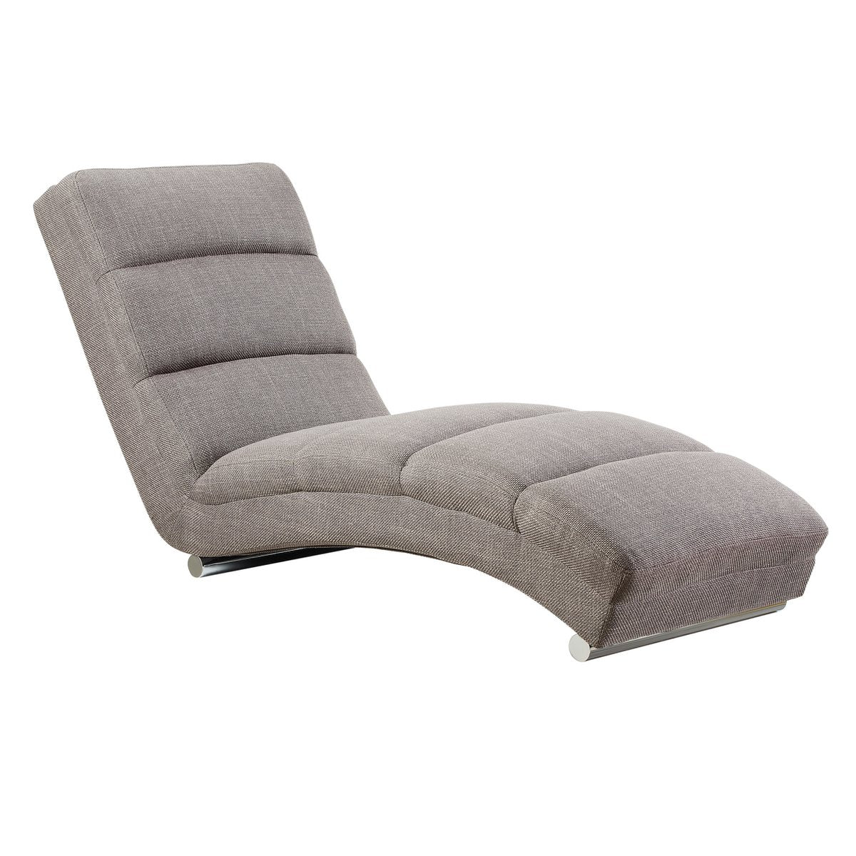 Chaise longue structured fabric gray