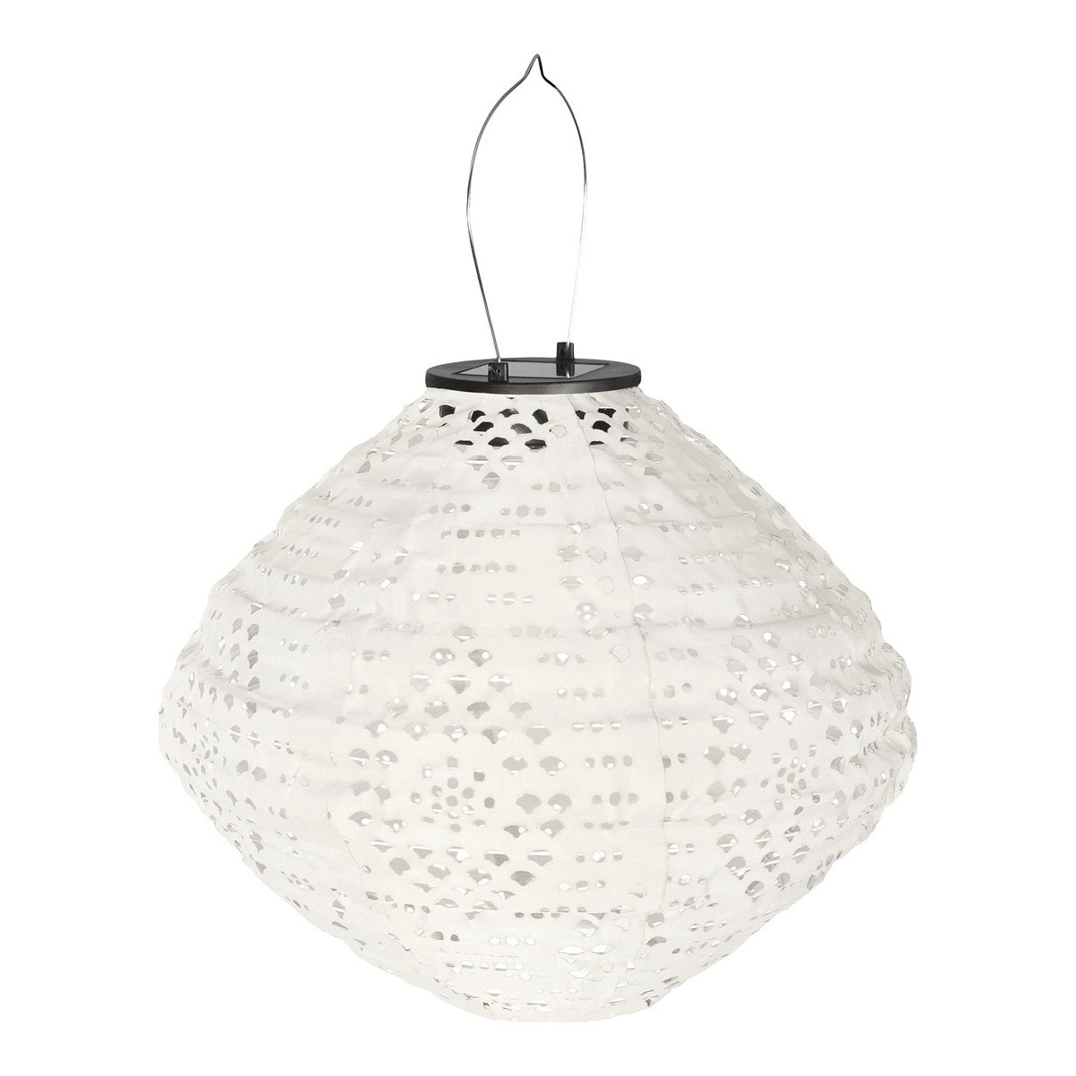 Harwood LED -Laterne - Weiß, wiederaufladbare Solarlaterne, 30 x 30 x 26,5 cm