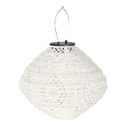 Harwood LED -Laterne - Weiß, wiederaufladbare Solarlaterne, 30 x 30 x 26,5 cm