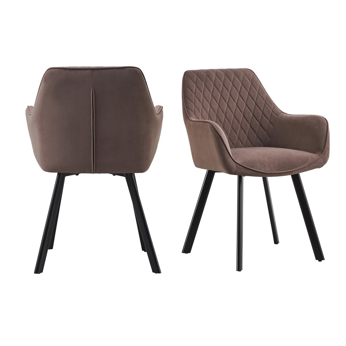 Armchair set of 2 brown