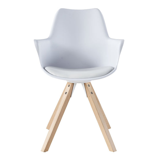 Armchair with plastic shell set of 2 white