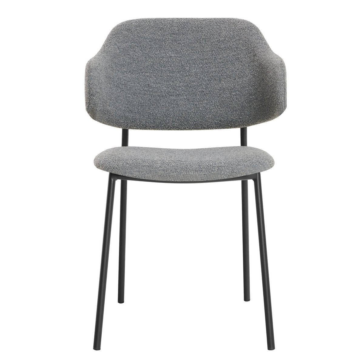 Bouclé armchair set of 2 dark gray