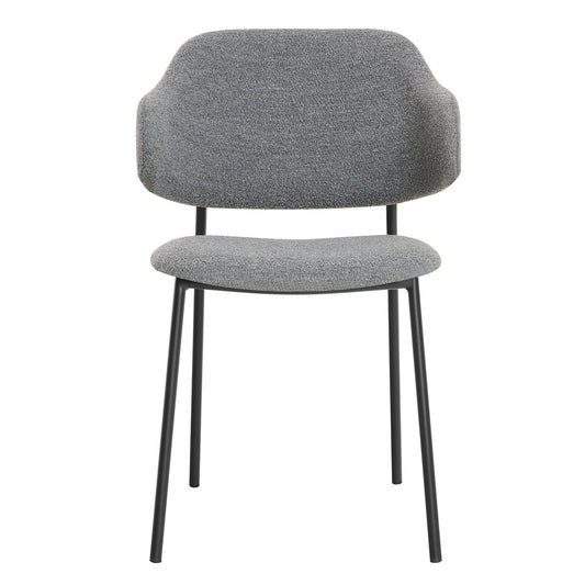 Bouclé armchair set of 2 dark gray