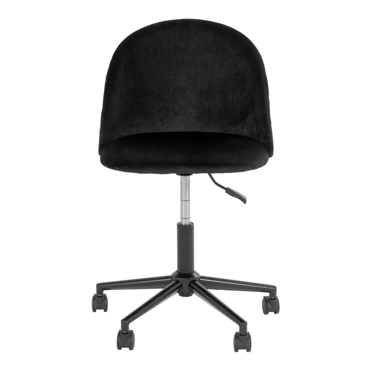 Geneve Bürostuhl – schwarzer Samt, schwarze Beine, 55 x 55 x 73 cm