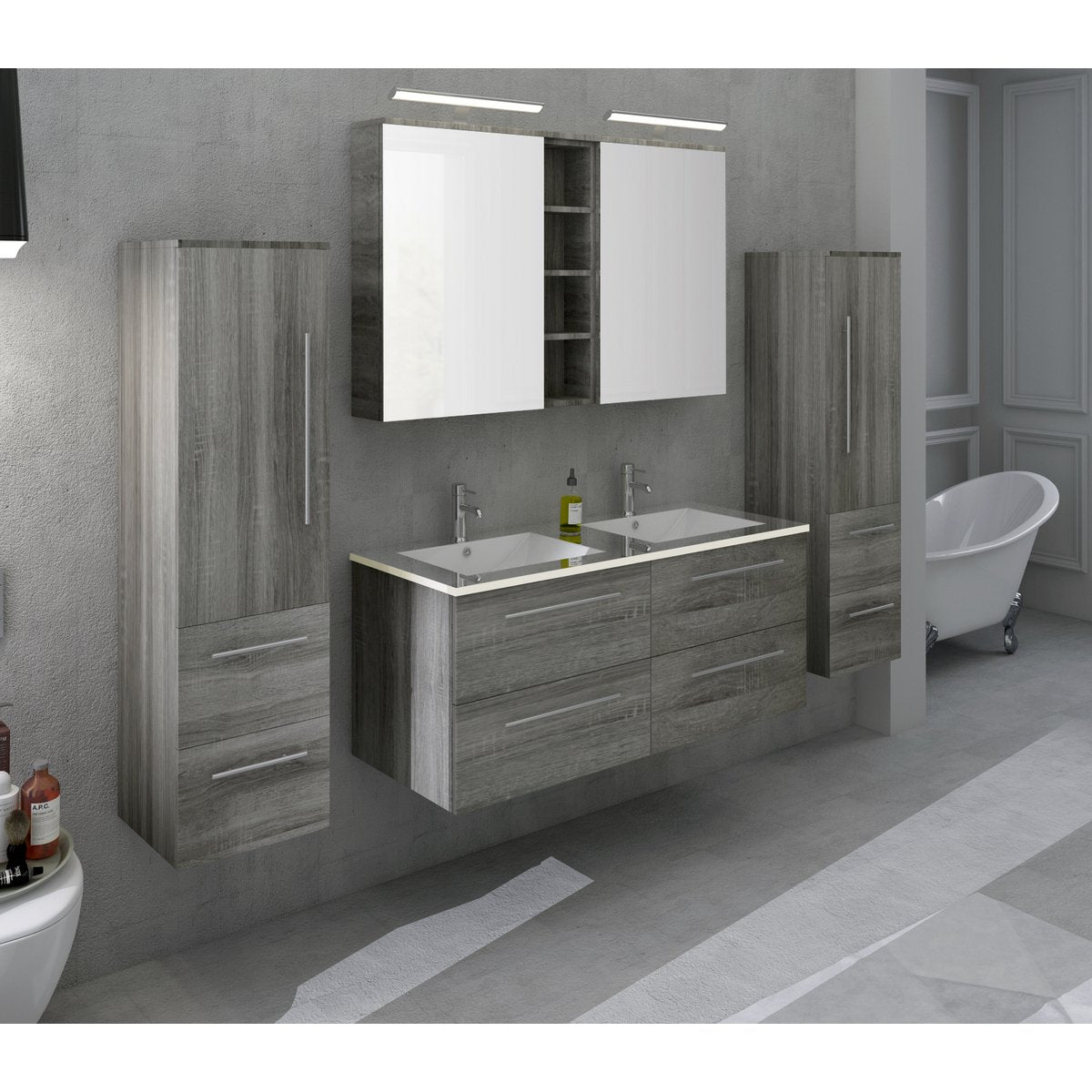 Bathroom set 120 cm, 4 pieces.