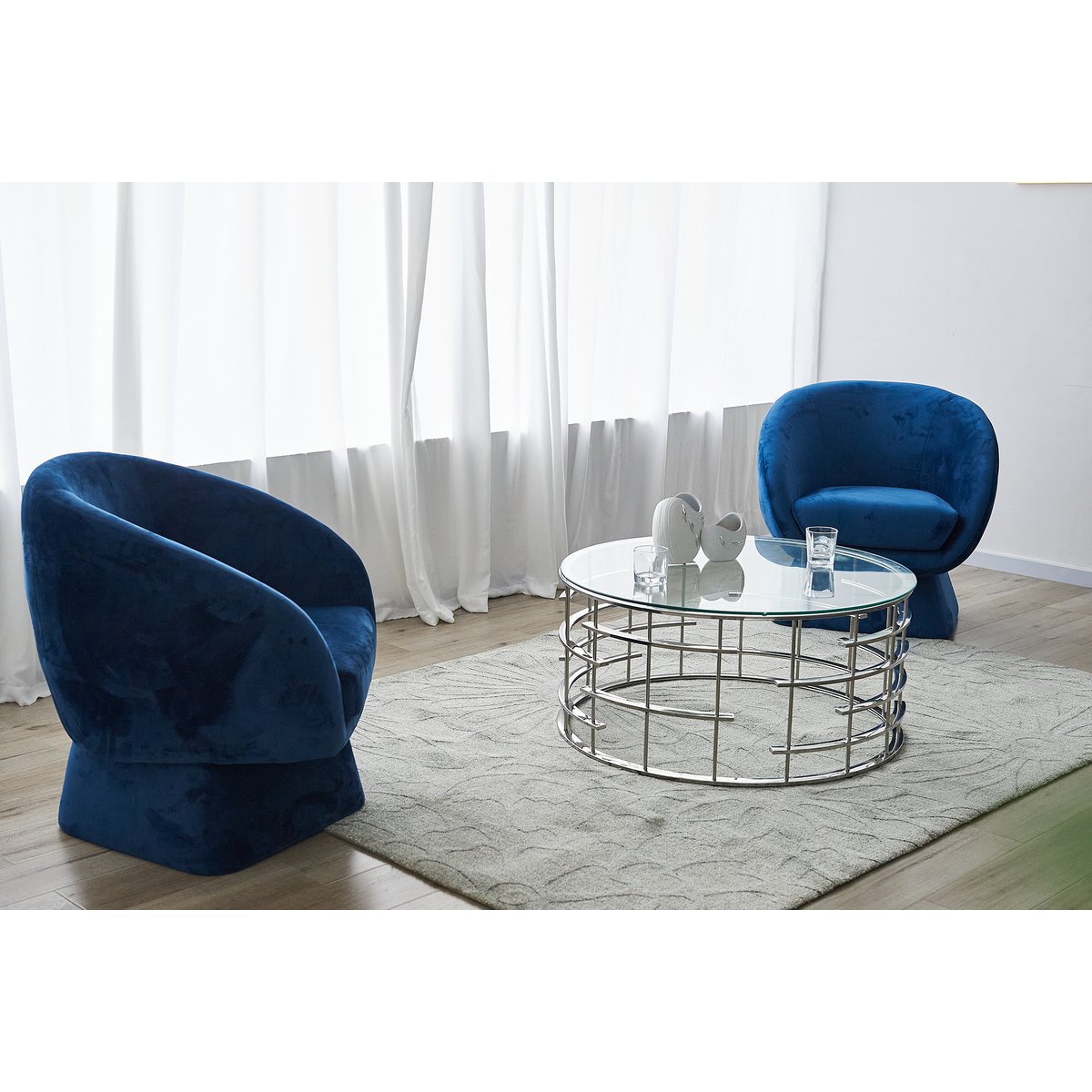 Couchtisch Silber Ø 90 cm