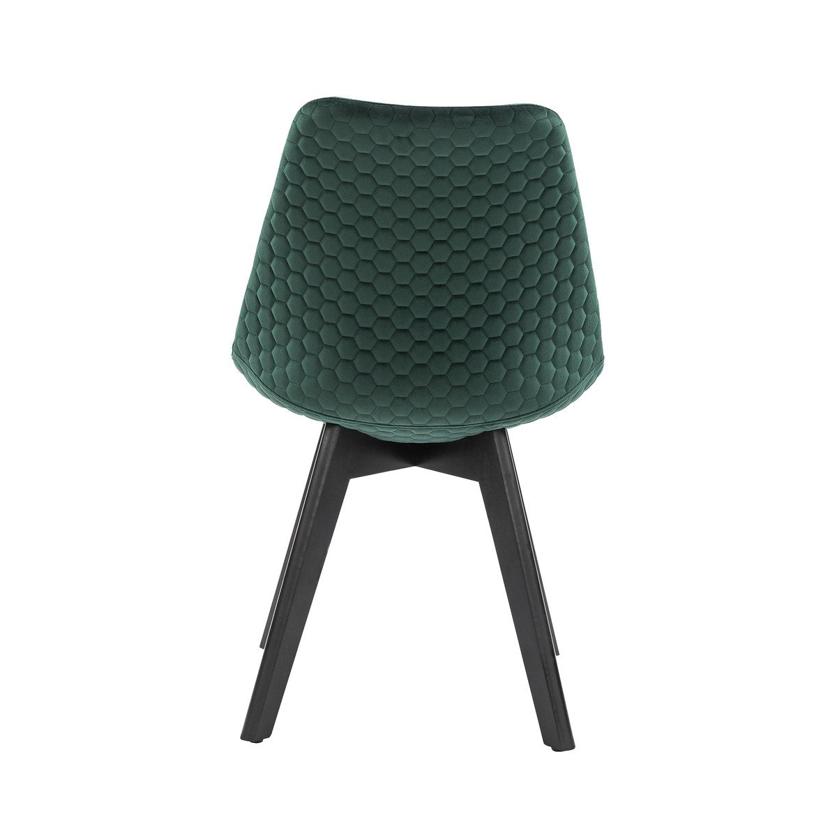 Set of 2 dining chairs in green velvet
