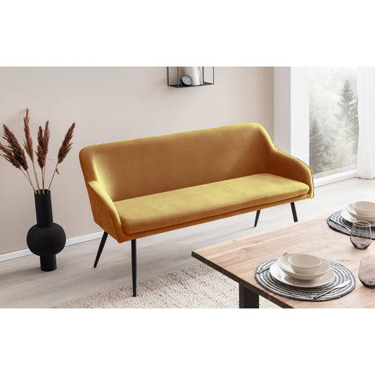 Bench 160 cm velvet mustard yellow