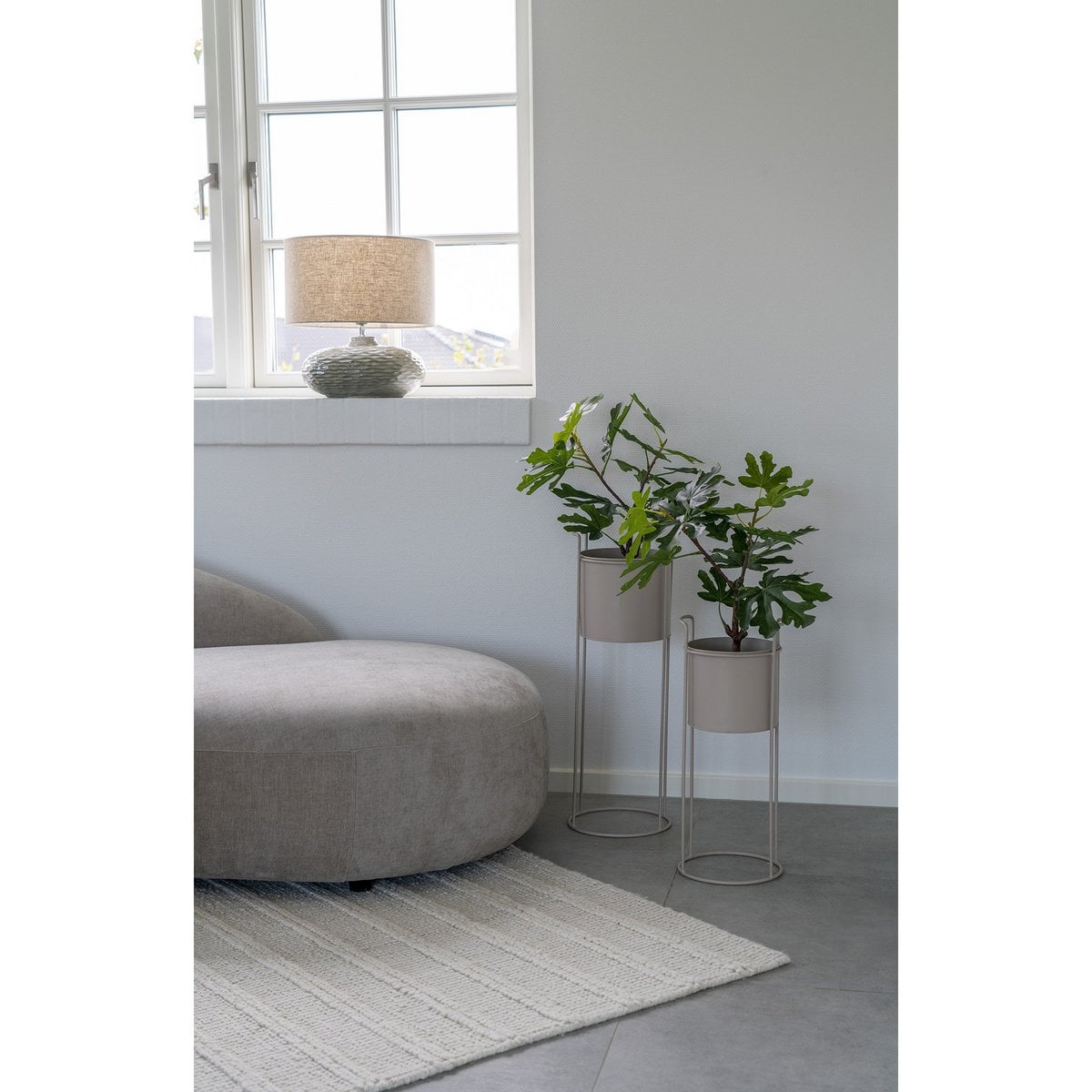 Rabo Flower Stand - Blumenständer, Stahl, Sand, 2er-Set