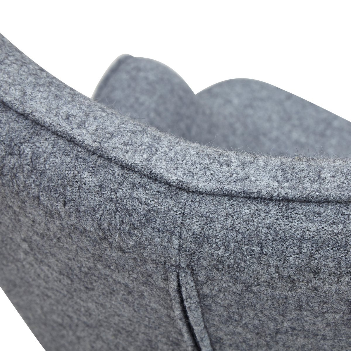 Armchair in gray woven fabric