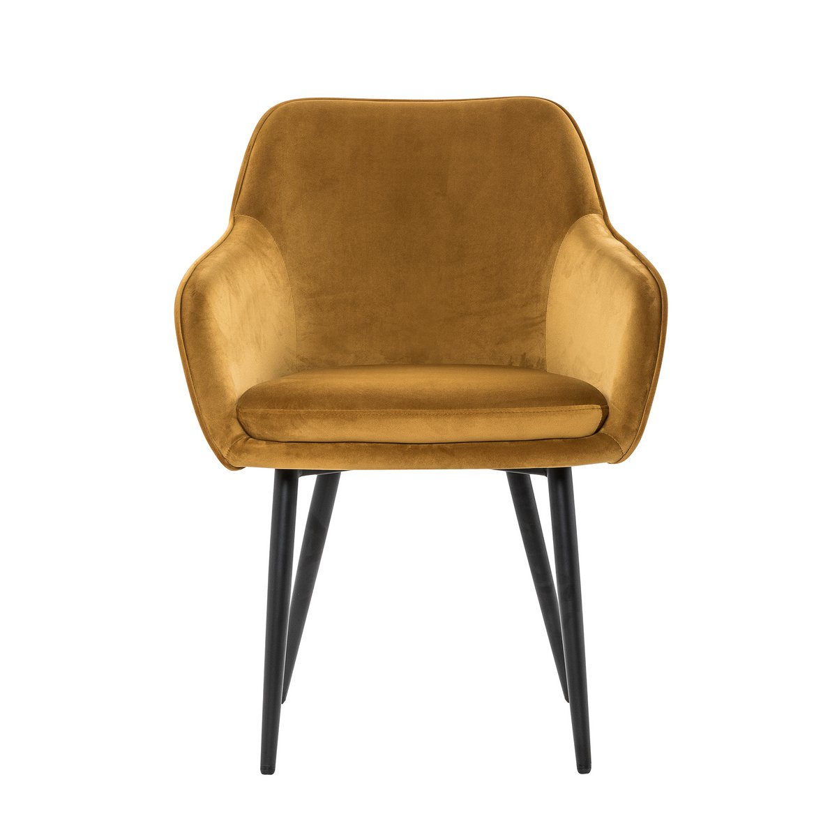 Dining chair mustard yellow velvet