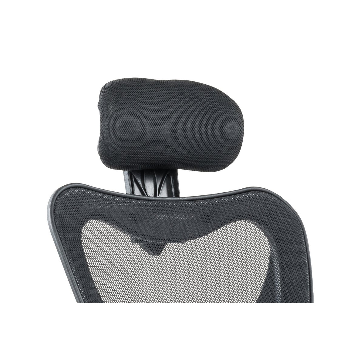 Black office chair with mesh headrests