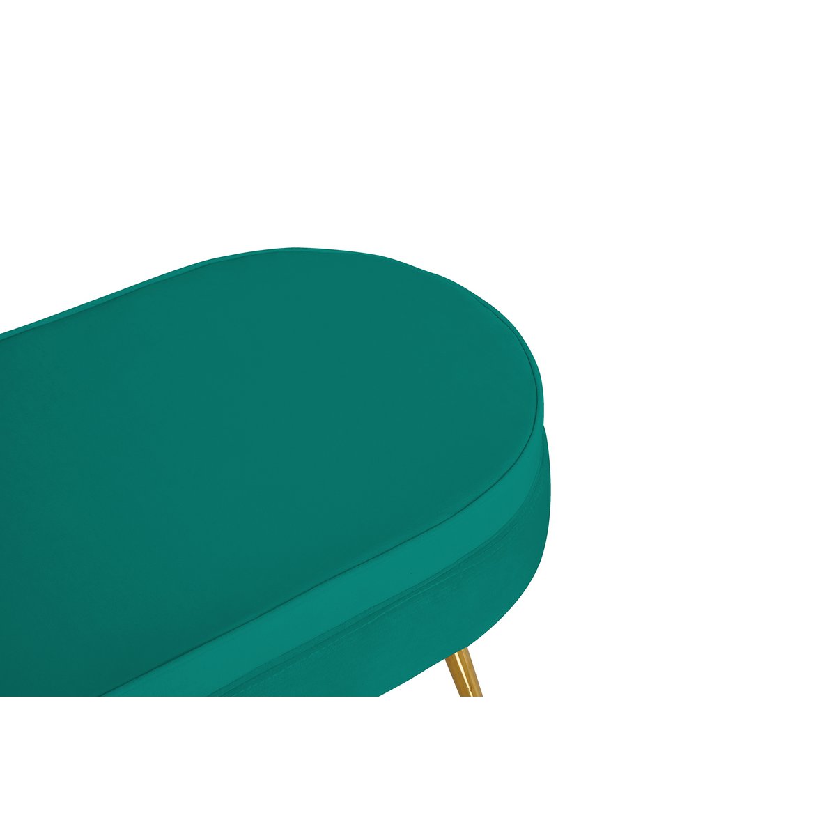 Velvet oval pouf green