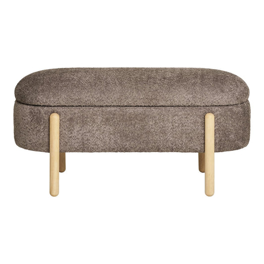 Branca Bank – Braun/Natur, Polyester/Schaum/Sperrholz, 98 x 41 x 48 cm