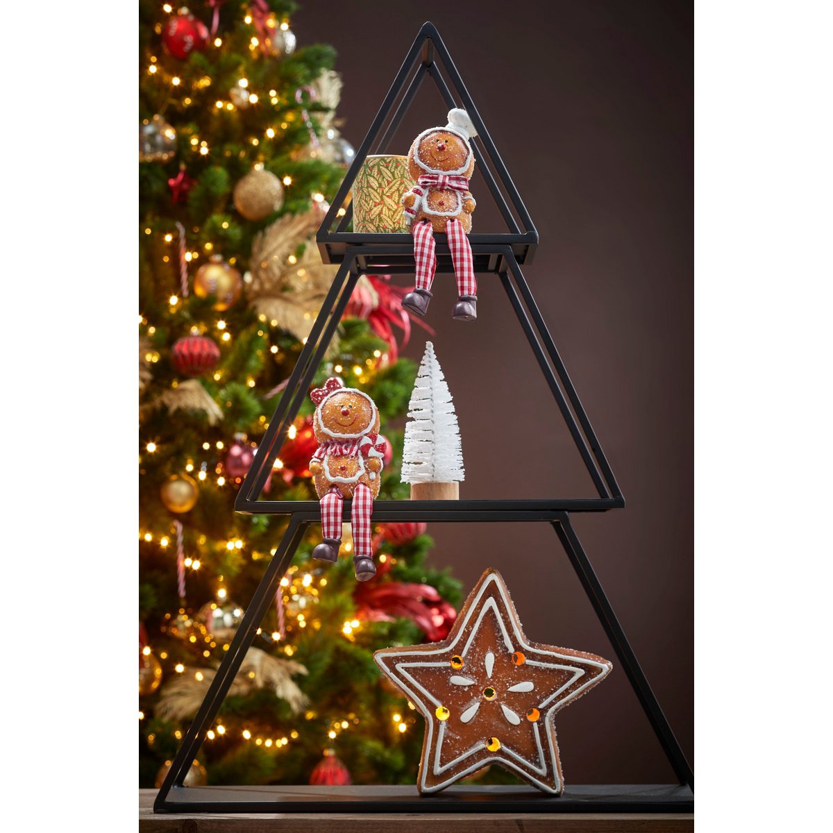 Weihnachtsetagère Schwarz